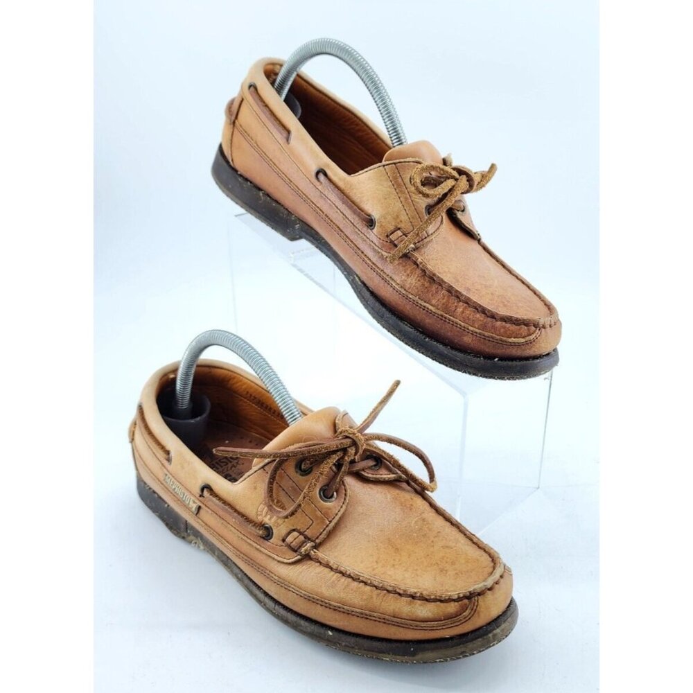 MEPHISTO Spinnaker Air-Relax Brown Genuine Leather Boat Shoes Men's Size 8 US